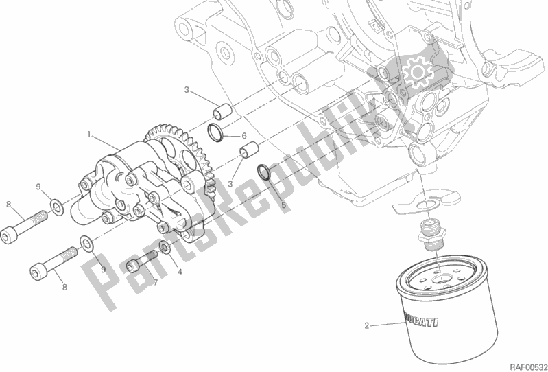 Toutes les pièces pour le Pompe à Huile - Filtre du Ducati Multistrada 1200 S ABS USA 2015